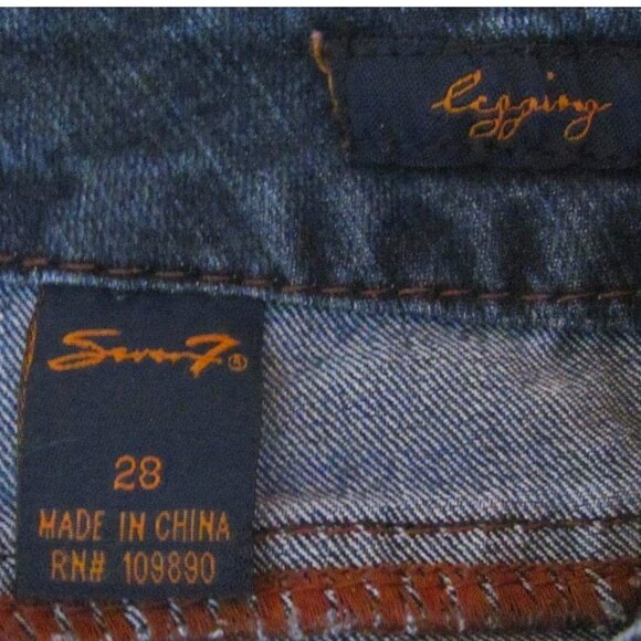 Seven7 Legging Dark Distressed Wash Denim Jeans - Picture 7 of 12